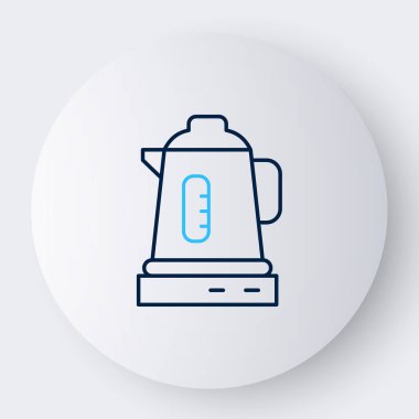 Elektrik hattı ikonu beyaz arkaplanda izole edildi. Çaydanlık ikonu. Renkli taslak konsepti. Vektör