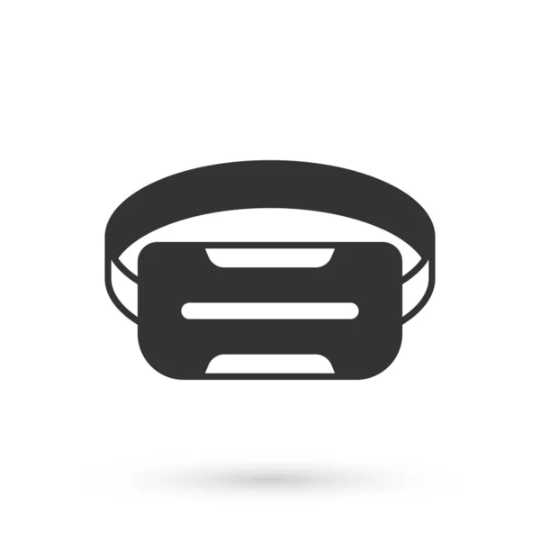 Icona Degli Occhiali Realtà Virtuale Grigia Isolata Sfondo Bianco Maschera — Vettoriale Stock