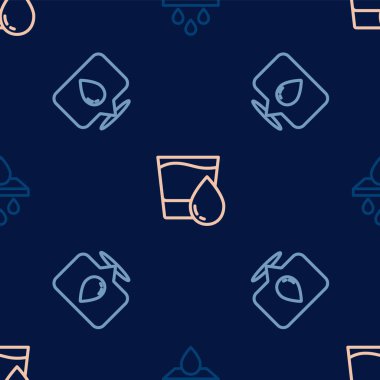 Hat su filtresi kartuşunu konum ve cam suyu düzgün bir şekilde bırakın. Vektör.