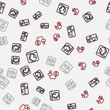 Line Worldwide Mobile 'ı 404 hatayla ve kusursuz modelle para ve insan desteğiyle 24 saat destekleyin. Vektör.