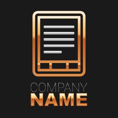 Satır E-Kitap okuyucu simgesi siyah arkaplanda izole edildi. Renkli taslak konsepti. Vektör.