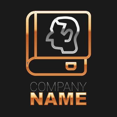 Satır Hukuku kitabı simgesi siyah arkaplanda izole edildi. Yasal yargıç kitabı. Yargılama kavramı. Renkli taslak konsepti. Vektör.