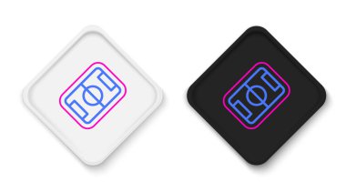 Çizgi futbolu ya da futbol sahası ikonu beyaz arka planda izole edildi. Renkli taslak konsepti. Vektör.