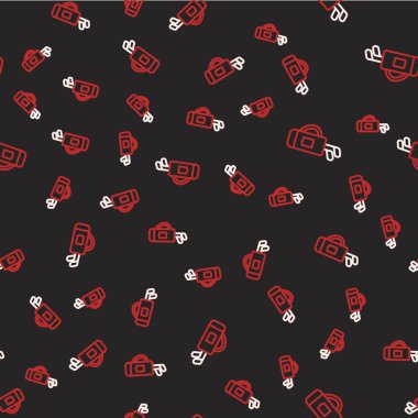 Golf çantasının simgesi siyah arka planda izole edilmiş. Vektör.