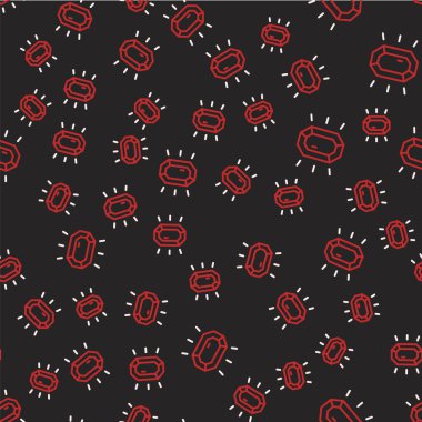 Elmas çizgisi simgesi siyah arkaplanda izole edilmiş. Mücevher sembolü. Mücevher taşı. Vektör.