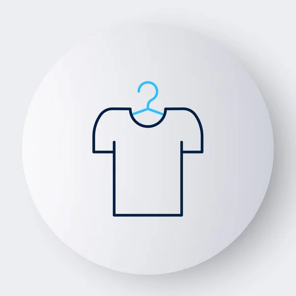 Line Shirt Hanger Icon Isolated White Background Colorful Outline Concept — Vetor de Stock