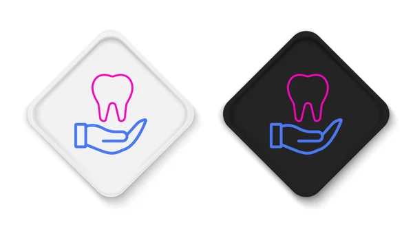 Çizgi Diş Simgesi Beyaz Arkaplanda Izole Edildi Diş Hekimliği Kliniği — Stok Vektör