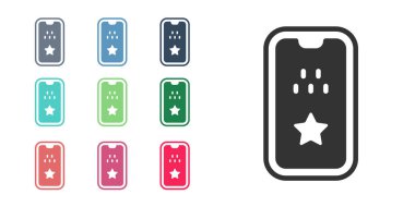 Siyah Taksi mobil uygulama simgesi beyaz arkaplanda izole edildi. Mobil uygulama taksisi. Simgeleri renklendirin. Vektör.