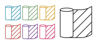 Beyaz arkaplanda izole edilmiş duvar kağıdı simgesini ayarla. Simgeleri renklendirin. Vektör.