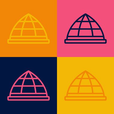 Pop Art Line tırmanma ekipmanları ikonu renk arkaplanında izole. Çocuk parkı tırmanışı. Vektör