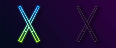 Parlayan neon çizgisi siyah arkaplanda izole edilmiş bilardo işaretleri simgesini geçti. Vektör