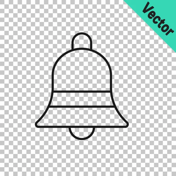 Μαύρη Γραμμή Ringing Bell Εικονίδιο Απομονώνονται Διαφανές Φόντο Συναγερμός Καμπάνα — Διανυσματικό Αρχείο
