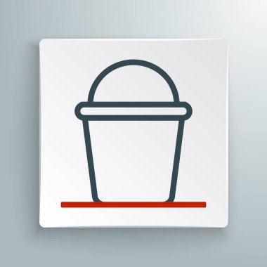 Satır Kovası simgesi beyaz arkaplanda izole edildi. Renkli taslak konsepti. Vektör