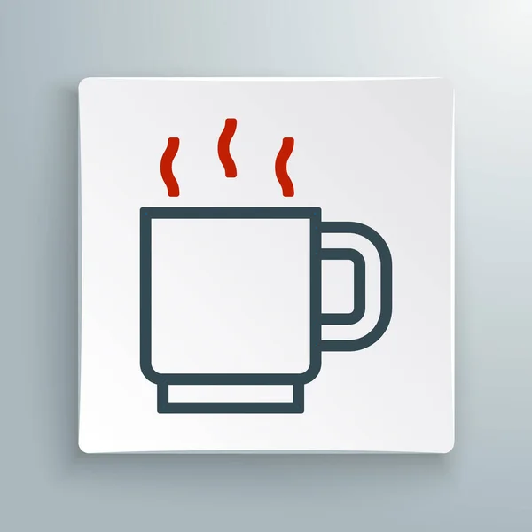 Line Coffee Cup Pictogram Geïsoleerd Witte Achtergrond Theekopje Warme Drank — Stockvector