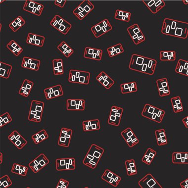 Line Mobile 24 saat destek ikonu siyah arkaplanda izole edilmiş kusursuz desen. Tüm gün müşteri destek merkezi. Tam zamanlı çağrı servisi. Vektör