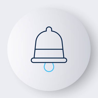 Mutlu Noeller zil ikonu beyaz arka planda izole edildi. Alarm sembolü, servis zili, el zili işareti, uyarı. Renkli taslak konsepti. Vektör