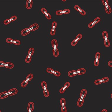 Çizgi Zinciri bağlantısı simgesi siyah arkaplanda izole edilmiş. Bağlantı bekar. Hiper bağlantı zinciri sembolü. Vektör