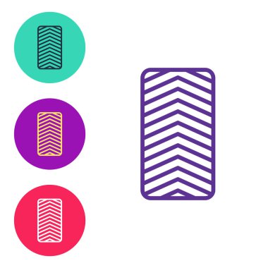 Otomobil tekeri simgesi beyaz arkaplanda izole edildi. Simgeleri renklendirin. Vektör