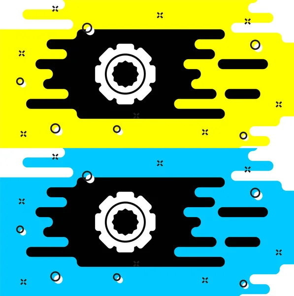 Vit Redskap Ikon Isolerad Svart Bakgrund Kugghjulsinställningsskylt Kugg Symbol Vektor — Stock vektor