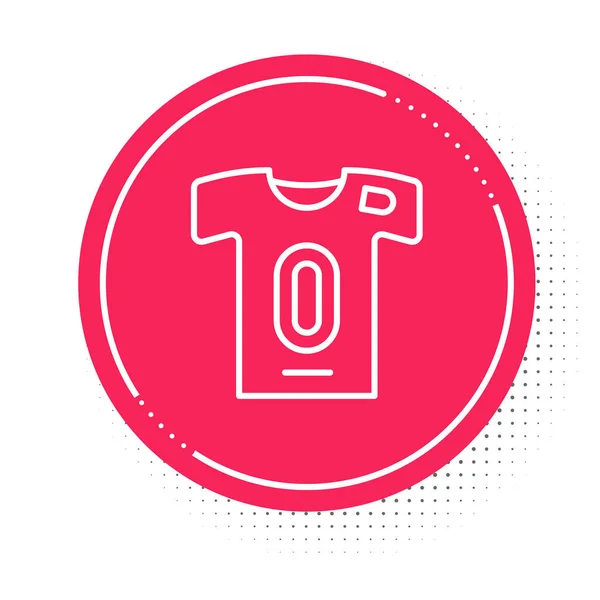 White Line Football Jersey Shirt Icon Isolated White Background Red — Vector de stock