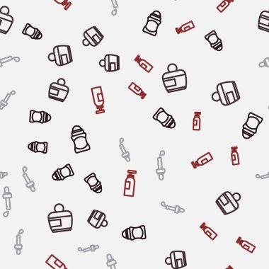 Hat deodorant rulosu, krem losyon kozmetik tüp, yağlı Pipette ve kusursuz desenli bir şampuan. Vektör