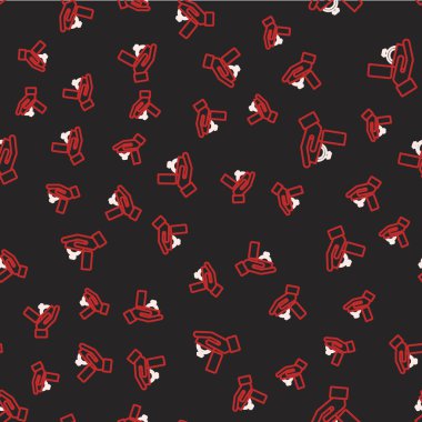 Çizgi Elmas nişan yüzüğü siyah arka planda izole edilmiş bir kutu simgesinde. Vektör.