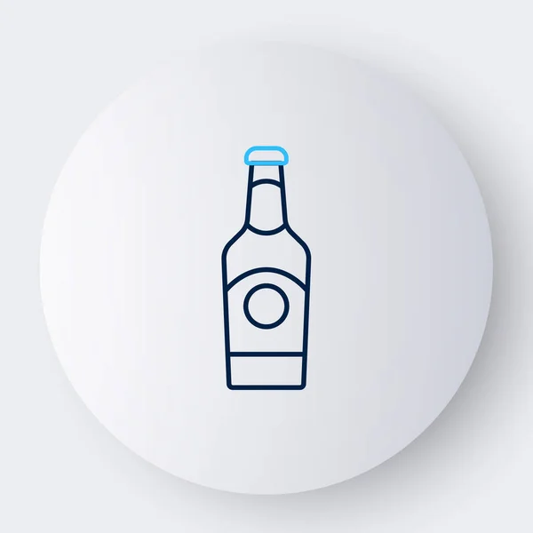 Línea Icono Botella Cerveza Aislado Sobre Fondo Blanco Concepto Esquema — Archivo Imágenes Vectoriales
