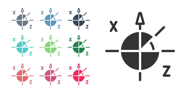 Black Trigonometric circle icon isolated on white background. Set icons colorful. Vector.
