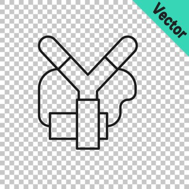 Siyah çizgi sapan simgesi şeffaf arkaplanda izole edildi. Vektör.