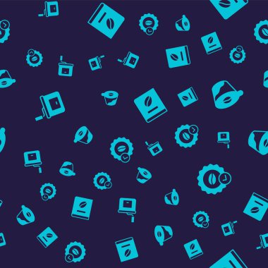 Kılavuz kahve öğütücüsünü, kahve kitabının üstüne dök ve madalyayı pürüzsüz bir şekilde yerleştir. Vektör.