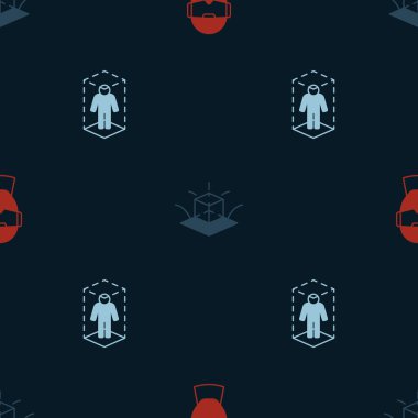 Sanal gerçeklik gözlüğü 3D modelleme ve kusursuz modelleme ayarlayın. Vektör.