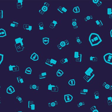 Konuşma baloncuğu sohbet video konferansı film medya projektörünü ve pürüzsüz şablona ayarla. Vektör.