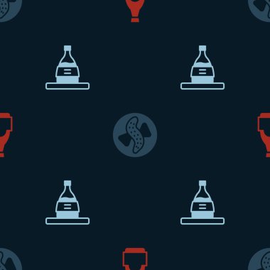 Soya sosu şişesini tabakta salatalık ve bir şişe sake ile servis et. Vektör.