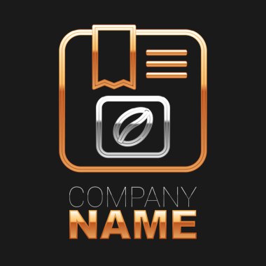 Siyah arka planda izole kahve çekirdeği ikonu çizgisi. Renkli taslak konsepti. Vektör.