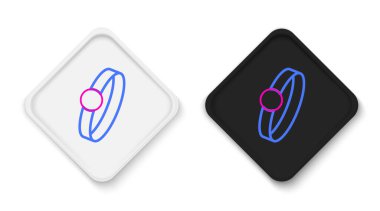 Elmas çizgisi nişan yüzüğü simgesi beyaz arkaplanda izole edildi. Renkli taslak konsepti. Vektör.