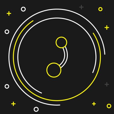 Line Piercing icon isolated on black background. Colorful outline concept. Vector.