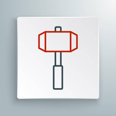 Çizgi Balyozu simgesi beyaz arkaplanda izole edildi. Renkli taslak konsepti. Vektör.