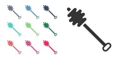 Siyah Bal Çubuğu simgesi beyaz arkaplanda izole edildi. Tatlı kepçe. Simgeleri renklendirin. Vektör.