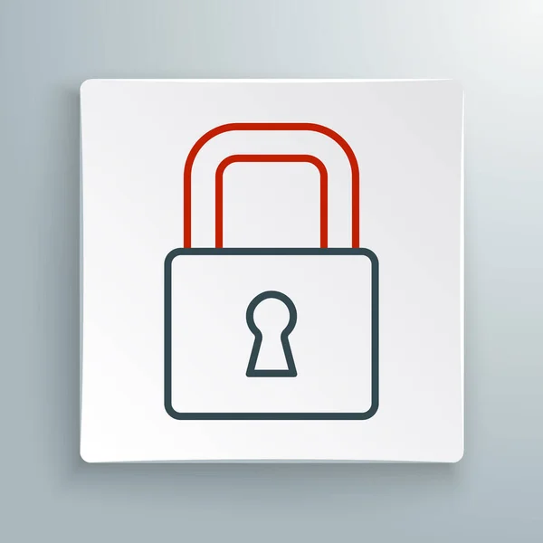 Line Lock Symbol Isoliert Auf Weißem Hintergrund Vorhängeschloss Sicherheit Sicherheit — Stockvektor