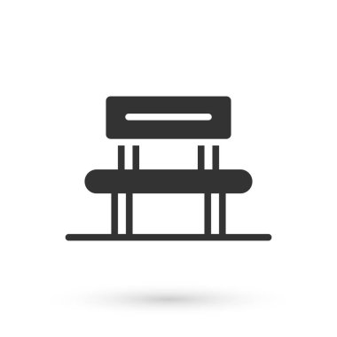 Gri Bekleme Salonu simgesi beyaz arkaplanda izole edildi. Vektör.