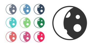 Beyaz arkaplanda izole edilmiş Kara Ay faz simgesi. Simgeleri renklendirin. Vektör.