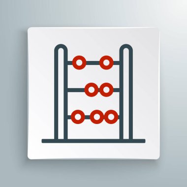 Çizgi Abaküs simgesi beyaz arkaplanda izole edildi. Geleneksel sayım çerçevesi. Eğitim işareti. Matematik okulu. Renkli taslak konsepti. Vektör