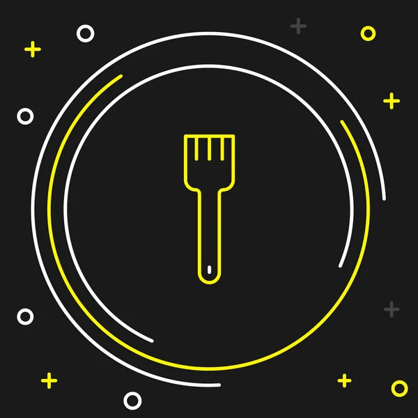 Line Fork Icon Isolated Black Background Cutlery Symbol Colorful Outline — Wektor stockowy