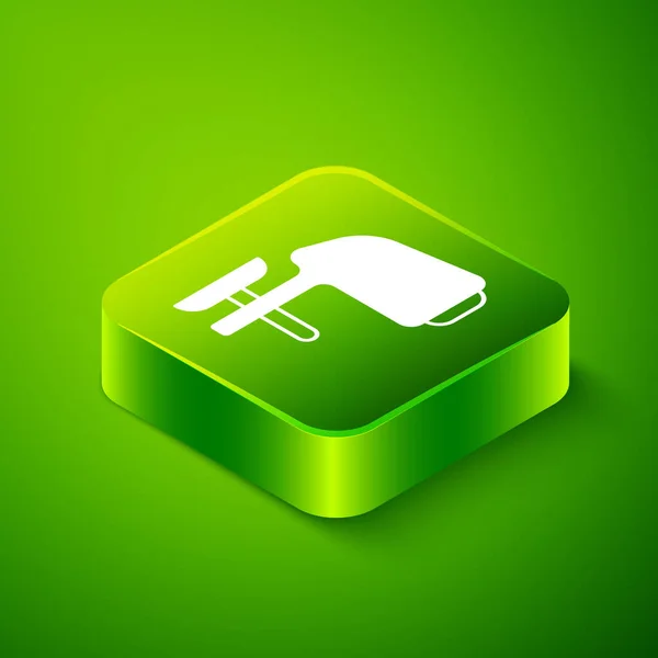 Isometric Outboard Boat Motor Icon Isolated Green Background Boat Engine — Vector de stock