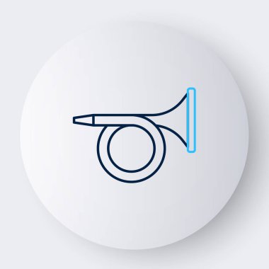 Trumpet simgesi beyaz arkaplanda izole edildi. Müzik aleti. Renkli taslak konsepti. Vektör.