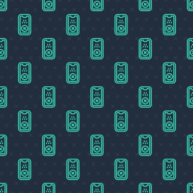 Yeşil Hat Taksi mobil uygulama simgesi mavi arkaplanda izole edilmiş pürüzsüz desen. Mobil uygulama taksisi. Vektör.