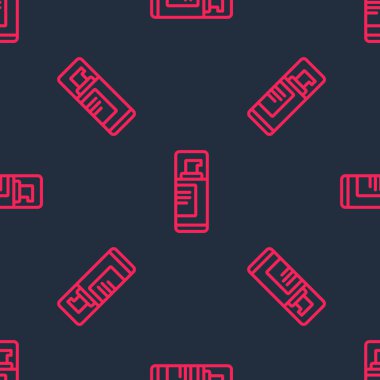 Kırmızı çizgi traş köpüğü simgesi siyah arkaplanda izole edilmiş. Tıraş köpüğü. Vektör.