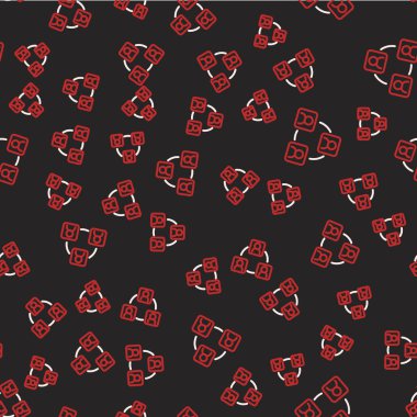 Çizgi Buluşma simgesi siyah arkaplanda izole edilmiş kusursuz desen. İş ekibi toplantısı, tartışma konsepti, analiz, içerik stratejisi. Sunum konferansı. Vektör.