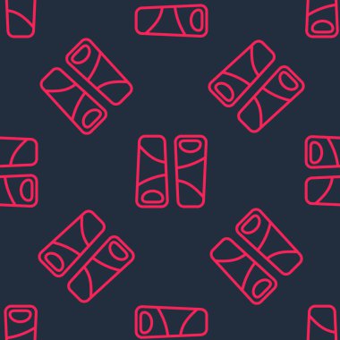 Kırmızı çizgi Guotie, siyah arka planda izole edilmiş geleneksel bir Japon yemek ikonu. Asya yemekleri. Vektör.