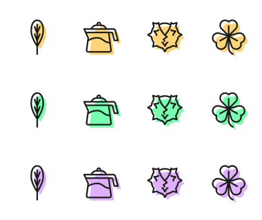 Chestnut Leaf Arakçı ve Yonca ikonu. Vektör.